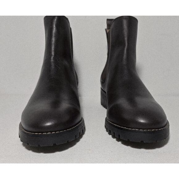 Talbots Leather Ankle Boots Gored Stretch Pull On Round Toe Dark Brown Size 10 M - Picture 3 of 10